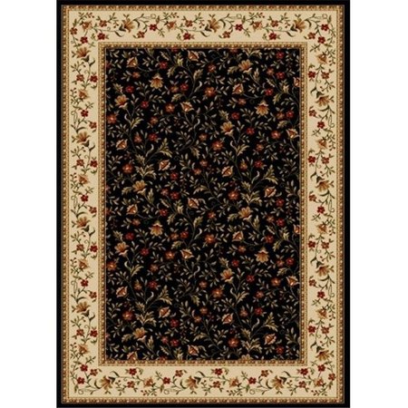 RADICI USA INC Radici 1593-1111-BLACK Como Rectangular Black Traditional Italy Area Rug; 5 ft. 5 in. W x 7 ft. 7 in. H 1593/1111/BLACK